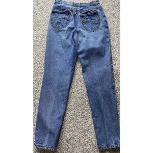 Vintage Jeanjer High Waisted Mom Jean Denim Pant Thick Stitch Tapered Size 26"